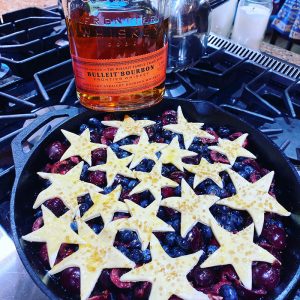 Blueberry cherry bourbon pandowdy