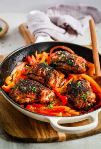 Chicken with peppers lemon and thyme