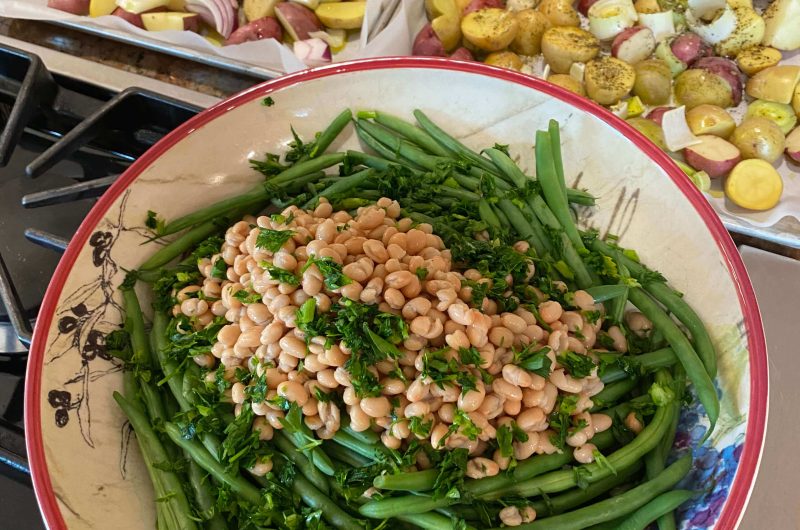 Seared Beans with Shallots and Hazelnut Picada