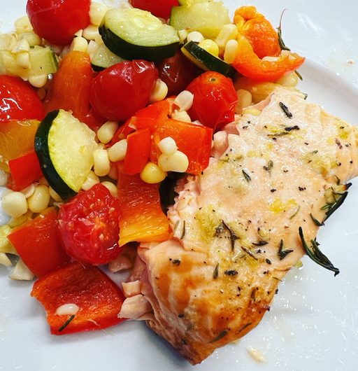 Salmon Roasted with Cherry Tomatoes