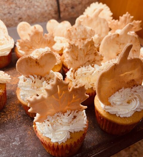 Easy Pumpkin Cupcakes with Spiced Whipped Cream Frosting