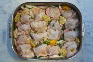 Roasted chicken with fennel and shallots