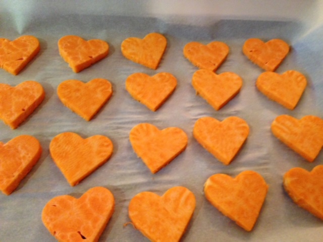 Heart shaped Sweet Potatoes