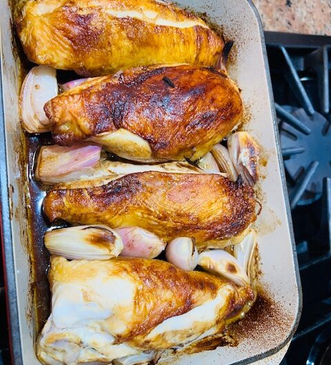 Roasted Chicken Breasts with Shallots