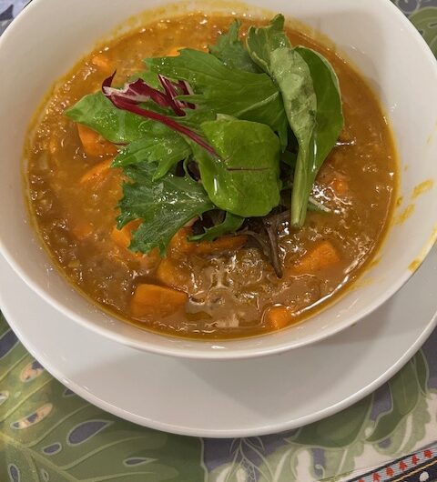 Red Lentil Stew with Yams and Preserved Lemons