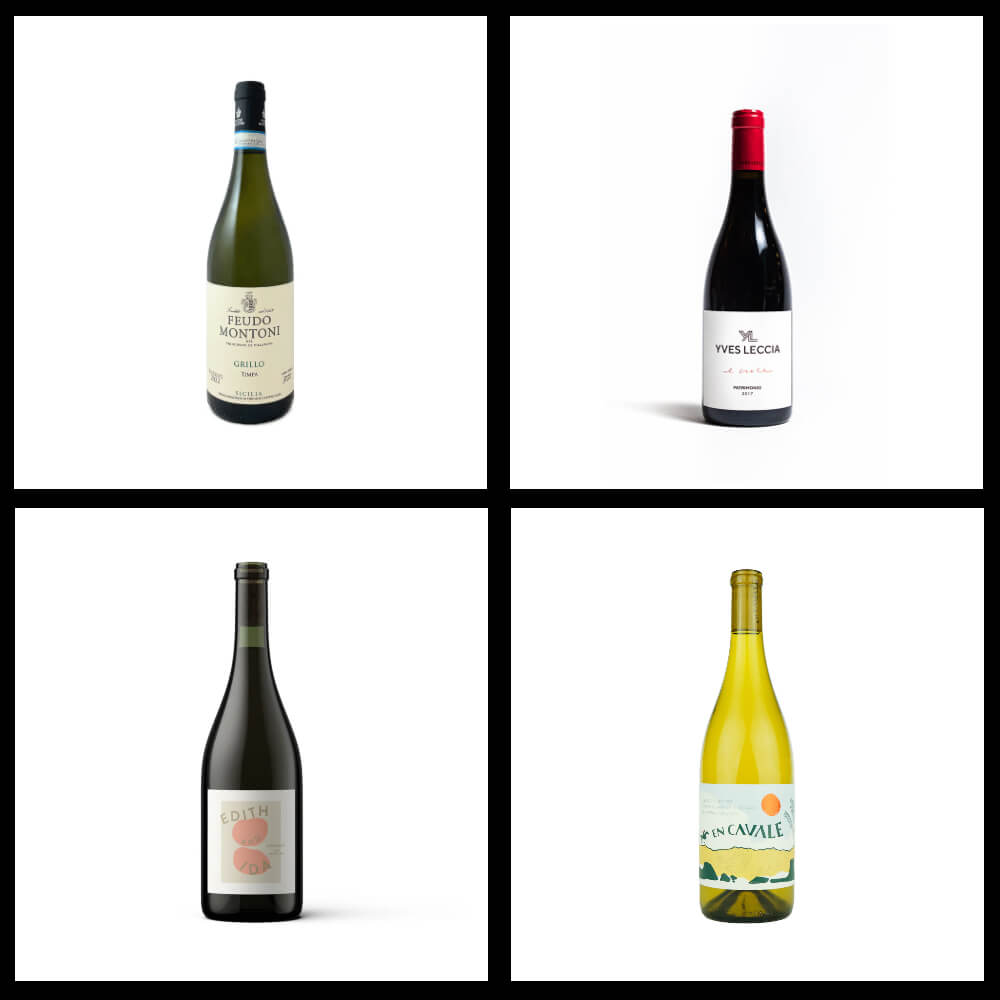 Images of wine bottles selected for the May wine club shipment.