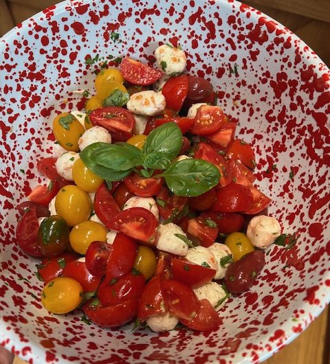 Tomato, Fresh Herbs, and Mozzarella Salad