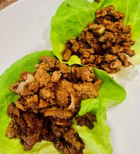 Ground Turkey, Shiitake and Cashew Lettuce Cups