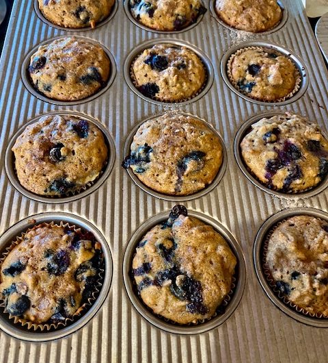 Blueberry Banana Bran Muffins