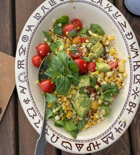 Ranch Fresh Corn Salad with Cherry Tomatoes, Avocados, and Fresh Herbs