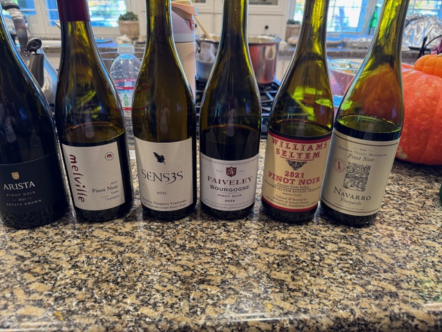 Assorted wines lined up