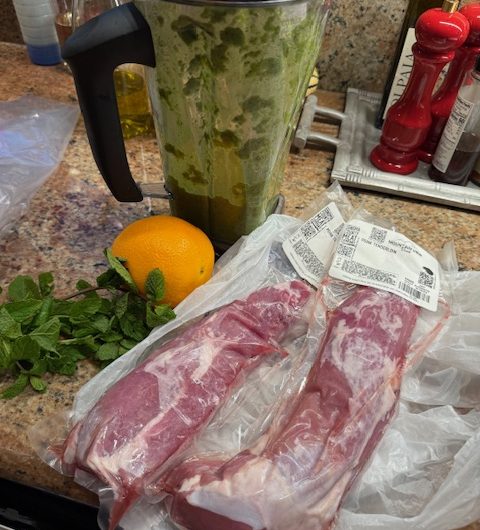 Grilled Pork Tenderloin with Cilantro Mint Marinade