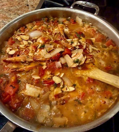 Shrimp and Couscous with Tomatoes and Toasted Almonds