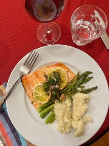 Salmon with Meyer lemon Relish
