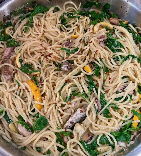 Spaghetti with Arugula and Sardines
