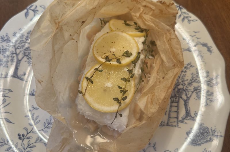 Fish en Papillotes with White Beans