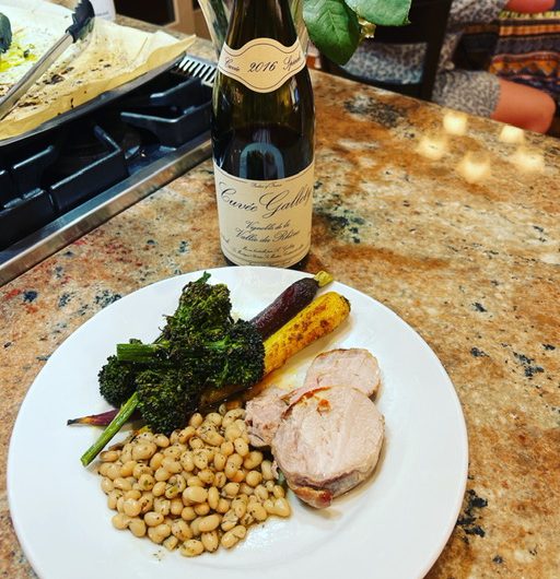 Pork Roast with White Beans, Carrots and Broccoli