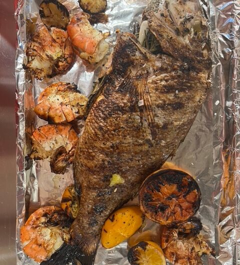 Whole Roasted Red Snapper