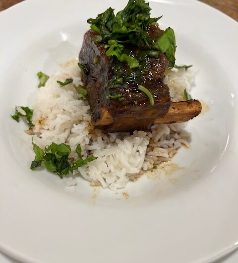 Spicy Slow Cooker Beef Short Ribs with Lime and Basil