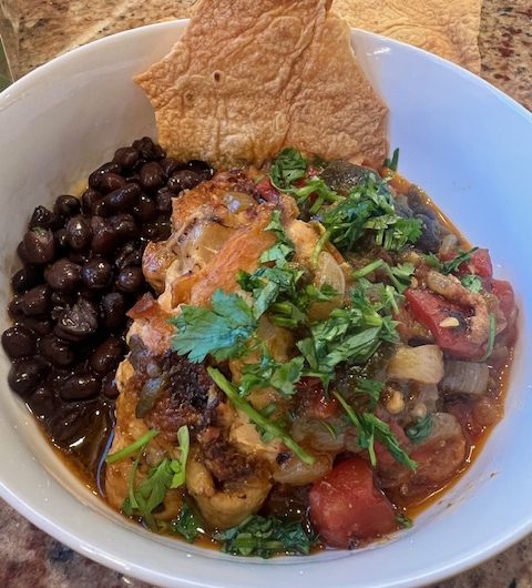 Braised Chicken with Poblanos and Tomatoes