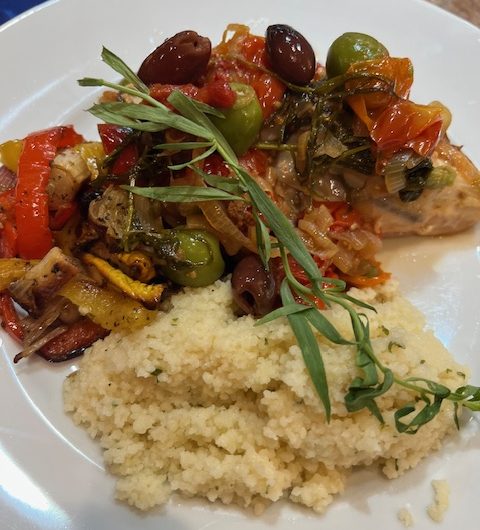 Seared Chicken with Cherry Tomatoes and Olives