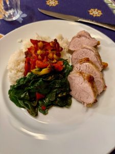 Swiss Chard with Roasted Red Peppers and Garlic