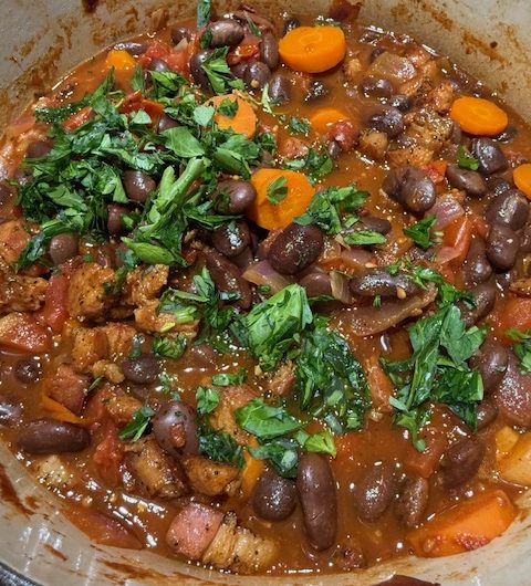 Polenta with Borlotti Beans and Tomato Sauce