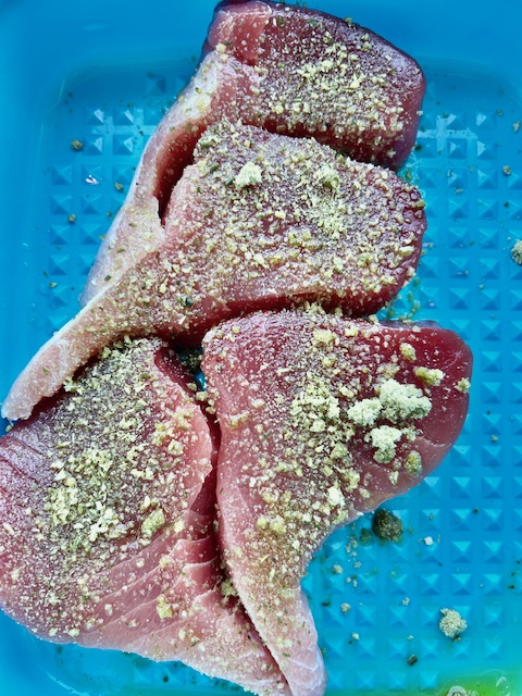 Dukkah on Ahi Tuna